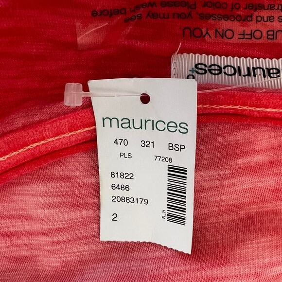 Maurices Womens Tee Size 2X Heathered Pink Short Sleeve Scoop Neck Cotton Modal - Picture 5 of 7